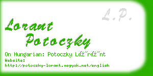 lorant potoczky business card